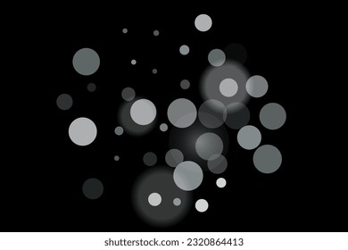 Silver confetti point on a black background. Luxury festive background. Silver grainy abstract texture overflows against a black background. Element of design. Vector illustration, EPS 10. 