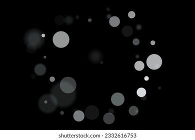 Silberkonfetti auf schwarzem Hintergrund. Luxuriöser festlicher Hintergrund. Silbergraue abstrakte Textur-Überläufe auf schwarzem Hintergrund. Element des Designs. Vektorgrafik, EPS10. 