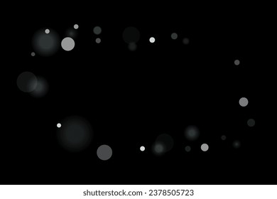 Silver confetti point on a black background. Luxury festive background. Silver grainy abstract texture overflows against a black background. Element of design. Vector illustration, EPS 10. 
