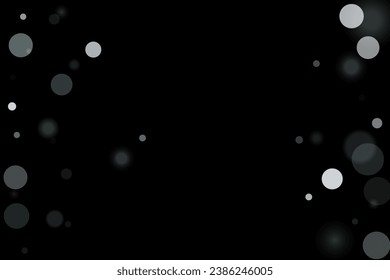 Silver confetti point on a black background. Luxury festive background. Silver grainy abstract texture overflows against a black background. Element of design. Vector illustration, EPS 10. 