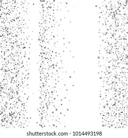 Silver confetti point on a white background. Luxury festive background. Silver grainy abstract texture overflows against a black background. Element of design. Vector illustration, EPS 10.