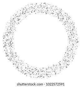 Silver confetti point on a white background. Luxury festive background. Silver grainy abstract texture overflows against a black background. Element of design. Vector illustration, EPS 10.