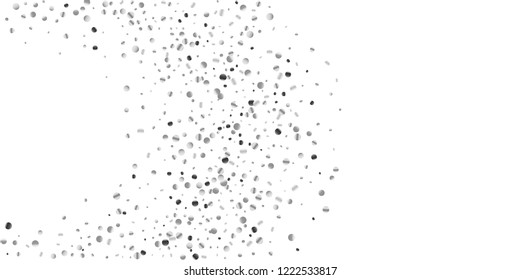Silver confetti point on a white background. Luxury festive background. Silver grainy abstract texture overflows against a black background. Element of design. Vector illustration, EPS 10.