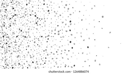 Silver confetti point on a white background. Luxury festive background. Silver grainy abstract texture overflows against a black background. Element of design. Vector illustration, EPS 10.