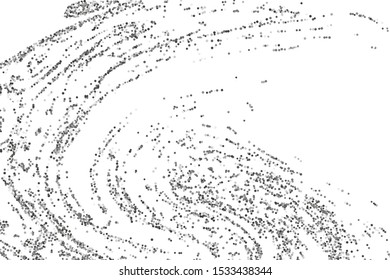 Silver confetti point on a white background. Luxury festive background. Silver grainy abstract texture overflows against a black background. Element of design. Vector illustration, EPS 10. 