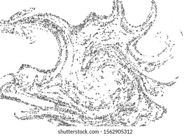 Silver confetti point on a white background. Luxury festive background. Silver grainy abstract texture overflows against a black background. Element of design. Vector illustration, EPS 10. 