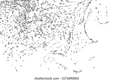 Silver confetti point on a white background. Luxury festive background. Silver grainy abstract texture overflows against a black background. Element of design. Vector illustration, EPS 10. 