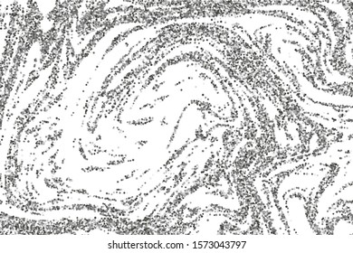 Silver confetti point on a white background. Luxury festive background. Silver grainy abstract texture overflows against a black background. Element of design. Vector illustration, EPS 10. 