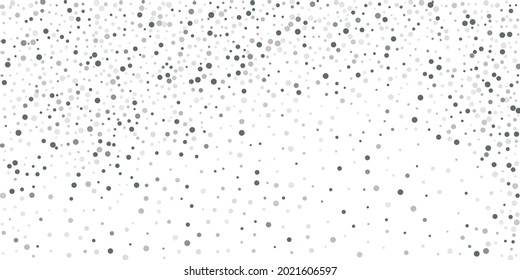 Silver confetti point on a white background.   Illustration of a drop of shiny particles. Decorative element. Element of design. Vector illustration, EPS 10. 
