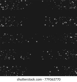 Silver confetti points on a black background. Luxury festive background. Silver sparkling abstract texture on a black background. Element of design. Vector illustration, EPS 10.