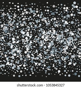 Silver Confetti. Vector Festive Illustration. Holiday Decorative Tinsel Element for Design