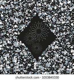 Silver Confetti. Vector Festive Illustration. Holiday Decorative Tinsel Element for Design