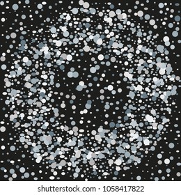 Silver Confetti. Vector Festive Illustration. Holiday Decorative Tinsel Element for Design
