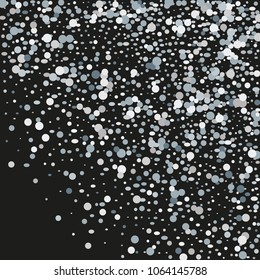 Silver Confetti. Vector Festive Illustration. Holiday Decorative Tinsel Element for Design
