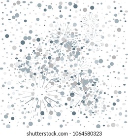 Silver Confetti. Vector Festive Illustration. Holiday Decorative Tinsel Element for Design