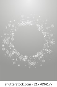 Fondo gris del vector de Confetti plateado. Ilustración De Tormenta De Nieve Mínima Gris. Patrón de puntos de Navidad. Diseño de copos de nieve deslumbrantes.