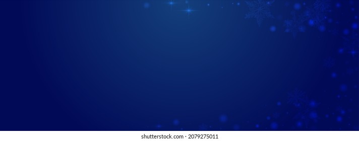 Silver Confetti Vector Pnoramic Blue Background. Glow Shine Dots Texture. Winter Stars Banner. Chrismas Snow Illustration.