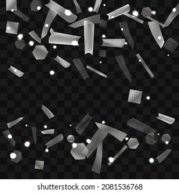 
Silver confetti. Vivid blur effect. Festive foil. Great design for any purpose. Holiday, birthday. Silver sequins. Light glare.