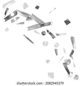 
Silver confetti. Vivid blur effect. Festive foil. Great design for any purpose. Holiday, birthday. Silver sequins. Light glare.