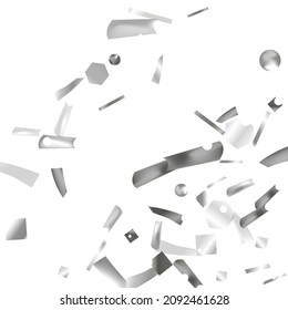
Silberkonfetti. Lebhafter unscharfer Effekt. Festfolie. Großartiges Design für jeden Zweck. Feiertag, Geburtstag. Silber-Sequenzen. Lichtschärfe.