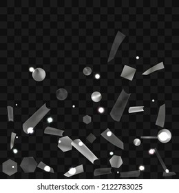 
Confeti plateado. Efecto difuso intenso. Papel festivo. Gran diseño para cualquier propósito. Vacaciones, cumpleaños. La plata secuela. Luminoso resplandor.