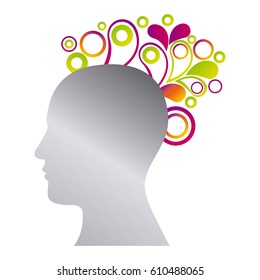 silver contour human with figures icon, vector illustraction design