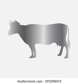 Silver Cow - vector silhouette