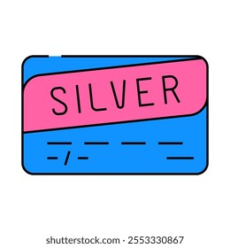 silver credit card line icon vector. silver credit card sign. isolated symbol illustration