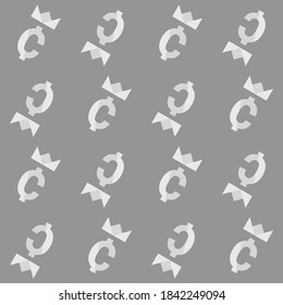 Silver crown and canadian dollar sign on grey background,patturn currency vector