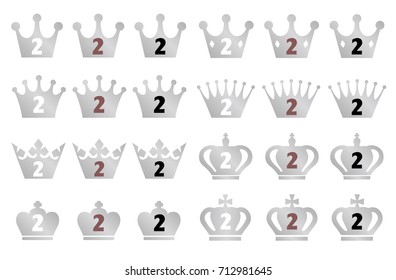 Silver crown icon / 2nd place