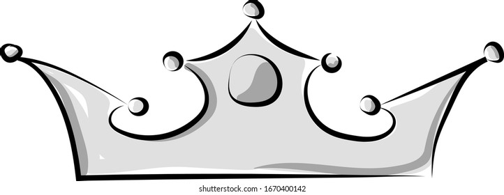 Silver crown, illustration, vector on white background.