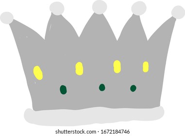Corona plateada, ilustración, vector sobre fondo blanco.