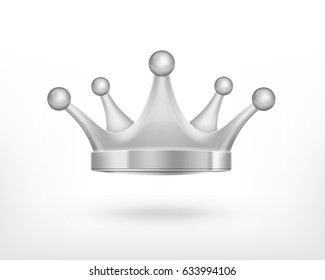 Silver crown. Vector icon. EPS10