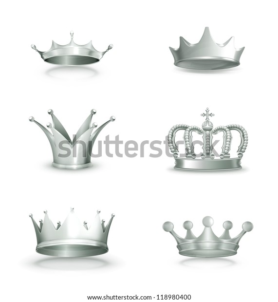 Download Silver Crowns Vector Set Stock Vector (Royalty Free) 118980400