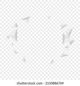Silver Crystal Background Transparent Vector. Polygon Gradient Design. Grizzly Volume Template. Origami Classic. Greyscale Triangular Tile.