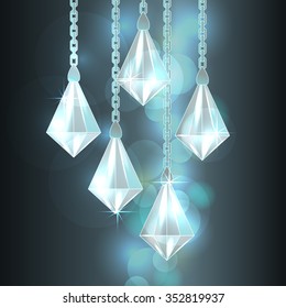 silver crystal pendant