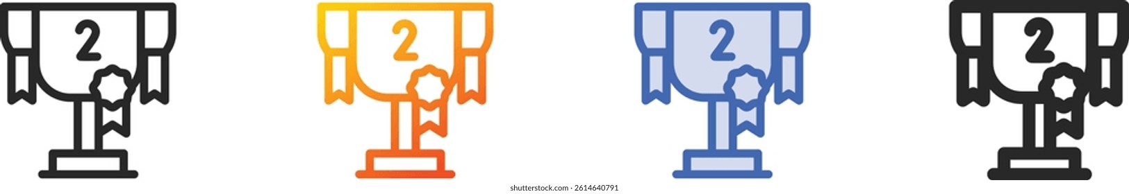 silver cup icon.Thin Linear, Gradient, Blue Stroke and bold Style Design Isolated On White Background