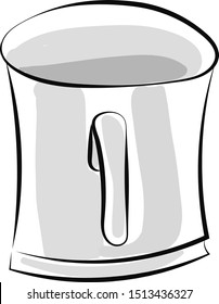 Silver cup, illustration, vector on white background.