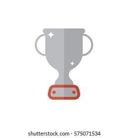 Silver cup. Modern flat illustration for web design or mobile app. High quality vector concept for web banners and infographics. Isolated flat icon on white background