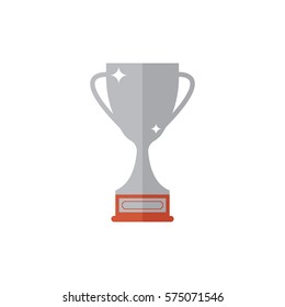 Silver cup. Modern flat illustration for web design or mobile app. High quality vector concept for web banners and infographics. Isolated flat icon on white background
