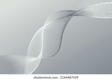 Fondo de la onda del armazón dinámico dinámico curvo plateado. Superficie de contorno digital mínima a la moda. Ilustración de líneas onduladas