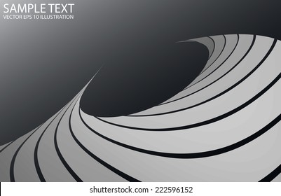 Silver curved metal abstract vector illustration - Metal abstract vector background  illustration