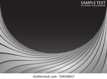 Silver curved space frame background illustration - Metal curved   modern design  template