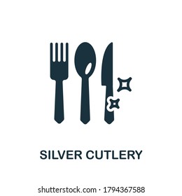 Silver Cutlery icon. Simple element from jewelery collection. Creative Silver Cutlery icon for web design, templates, infographics and more