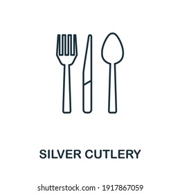 Silver Cutlery icon. Simple element from jewelery collection. Creative Silver Cutlery icon for web design, templates, infographics and more