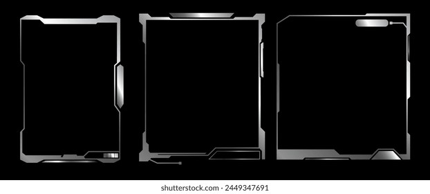 Silver Cyber frame Vector design, Cyberpunk, Futuristic frame fro use