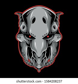 silver cyber head vector for commercial use