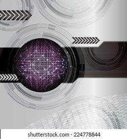 Silver Dark black Light Abstract Technology background for computer graphic website and internet, circuit board. 