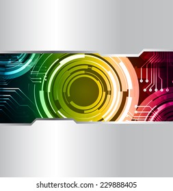 Silver Dark blue green red Light Abstract Technology background for computer graphic website internet and technology. 
