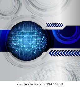 silver Dark blue Light Abstract Technology background for computer graphic website and internet, circuit board. 